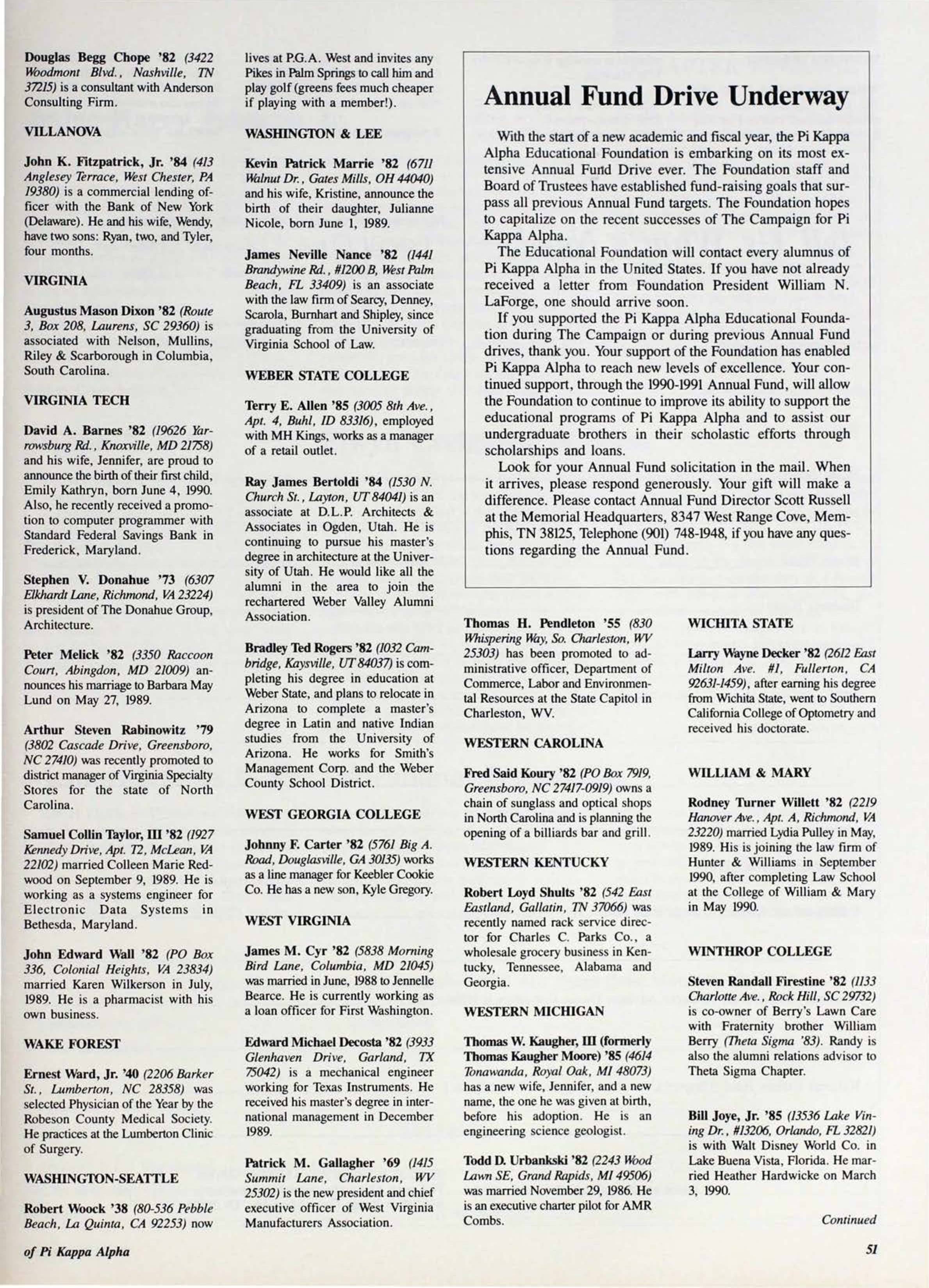 Annual Fund Drive Underway